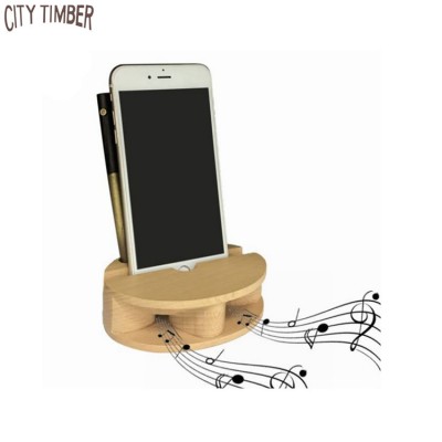 wood phone amplifier with phone charging station and pen organizer