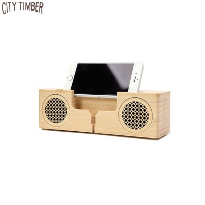 bamboo wireless bluetooth speaker with phone charging station